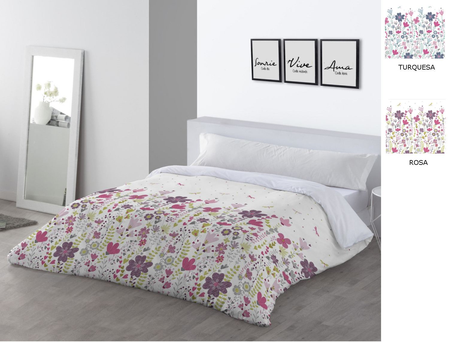 JVR Funda nórdica Greta color Rosa o Turquesa