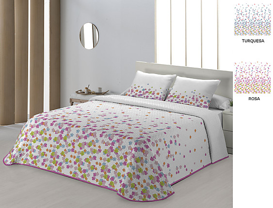 JVR - Colcha Bouti Helen color Rosa o Turquesa