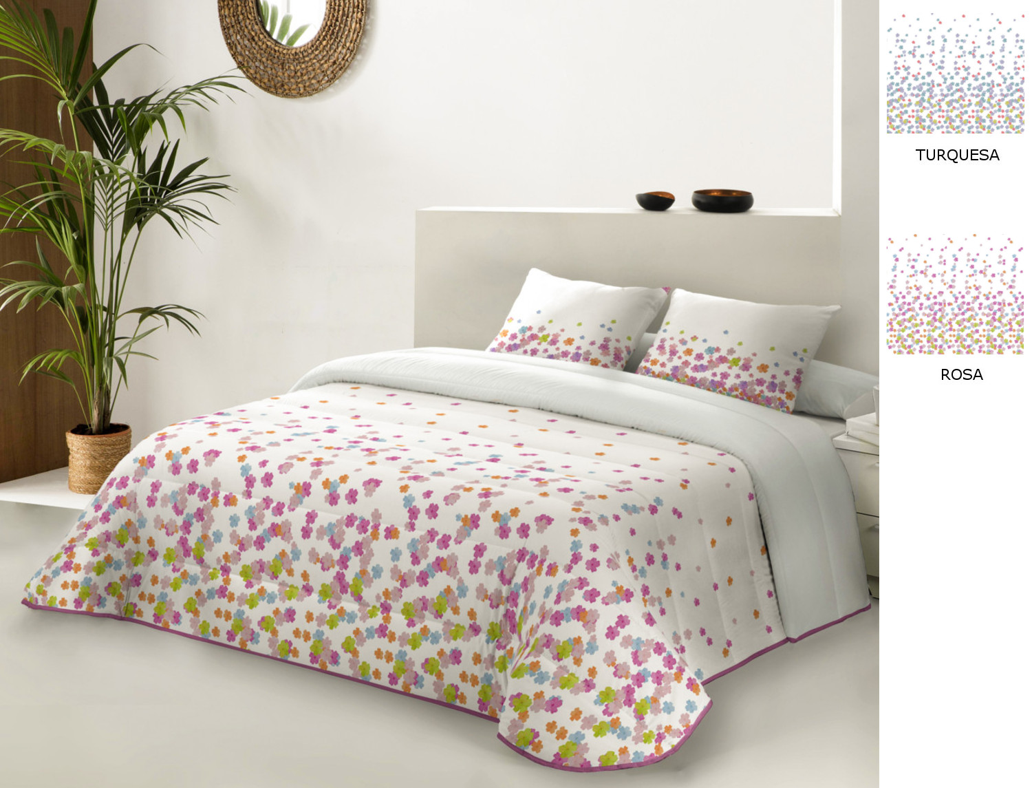 JVR Edredón Conforter Nórdico Helen color Rosa o Turquesa