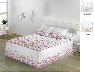JVR - Colcha Edredón Helen color Rosa o Turquesa