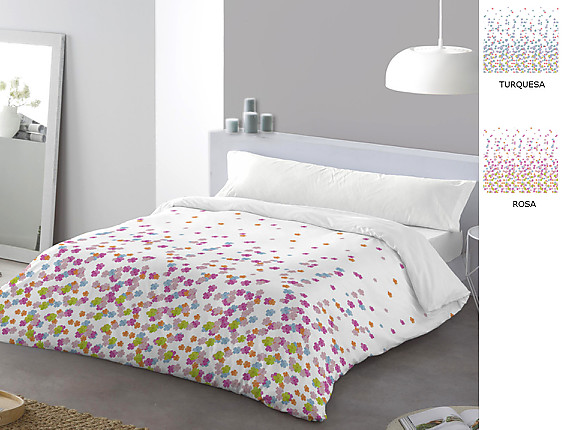 JVR - Funda nórdica Helen color Rosa o Turquesa