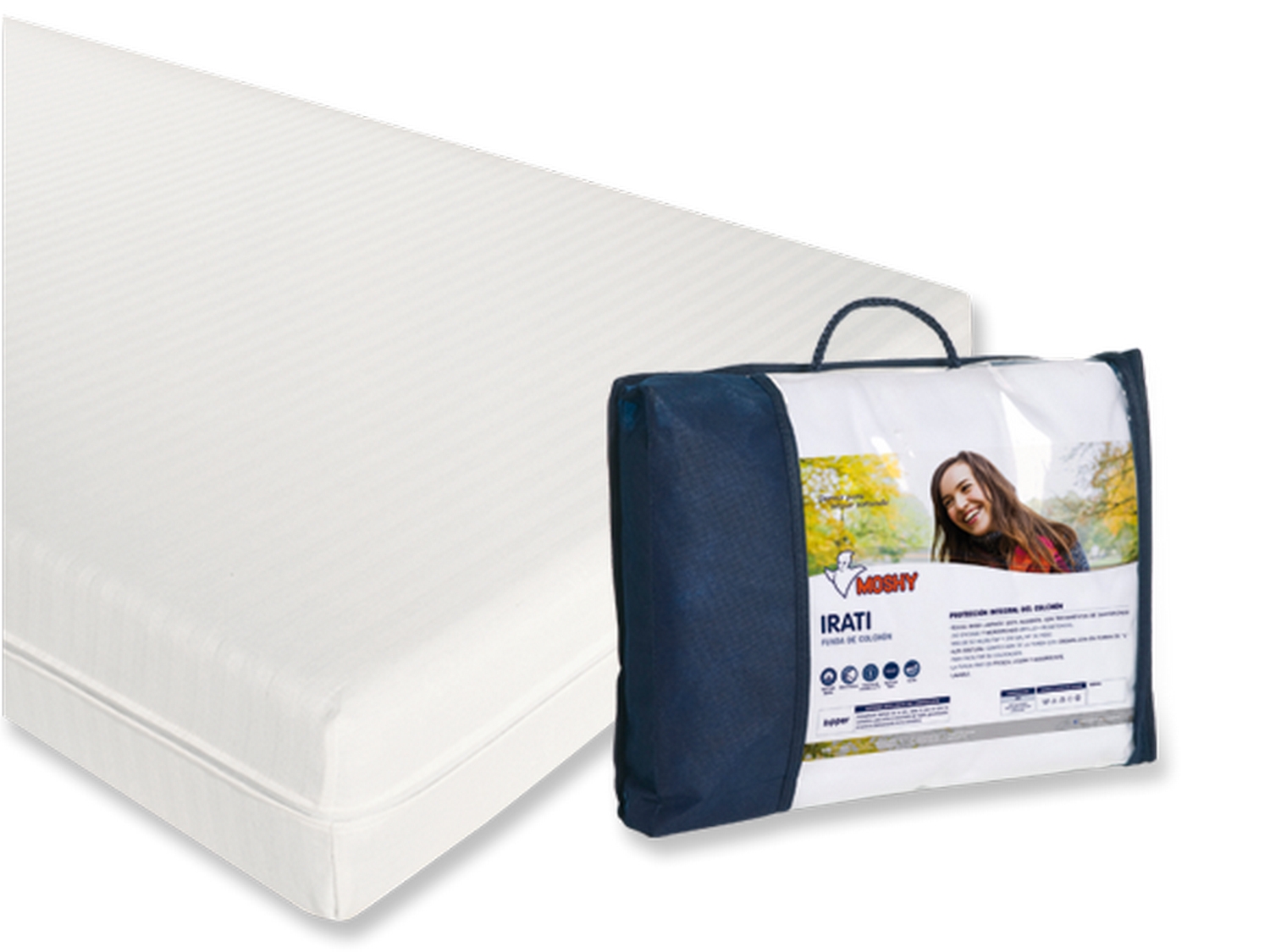 Moshy Funda de colchón 100% algodón Irati alto 30cm