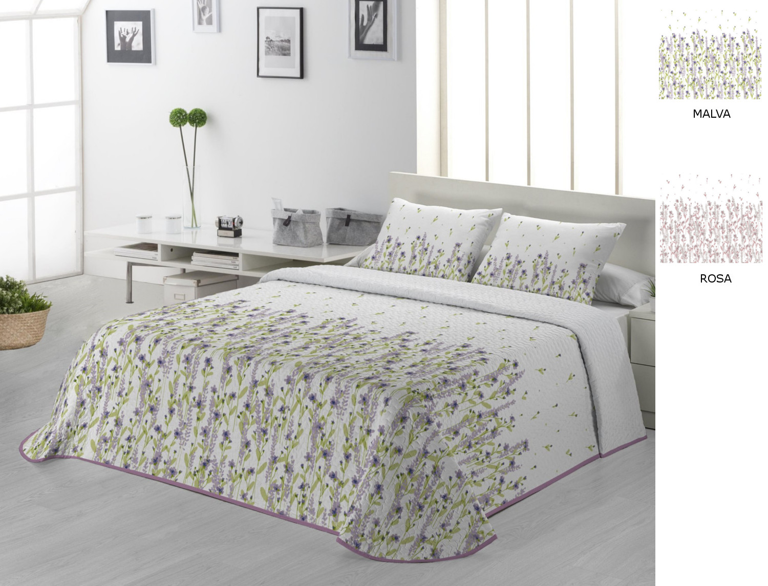 JVR Colcha Bouti Holly color Malva o Rosa