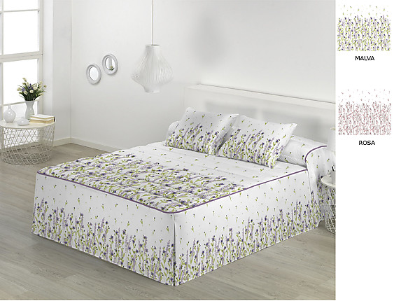 JVR - Colcha Edredón Holly color Malva o Rosa