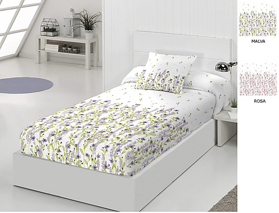 JVR - Edredón ajustable Holly color Malva o Rosa