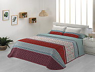 Colcha Bouti Lanes color Azul/Rojo o Dorado