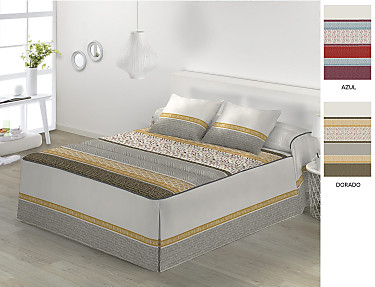 JVR - Colcha Edredón Lanes color Azul/Rojo o Dorado