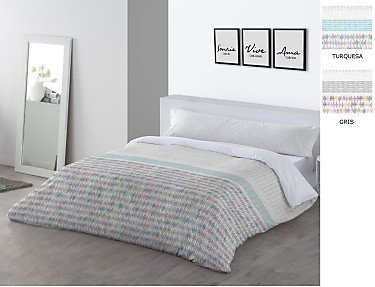 JVR - Funda nórdica Miami color Gris o Turquesa