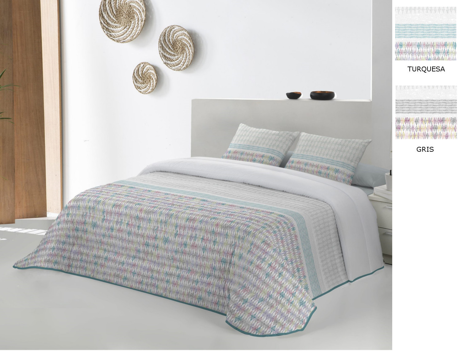 JVR Edredón Conforter Nórdico Miami color Gris o Turquesa