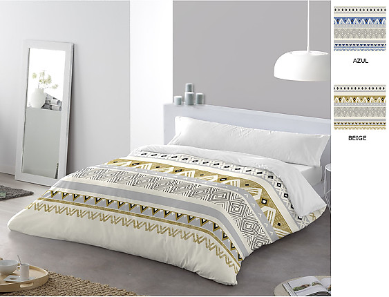 JVR - Funda nórdica Bambú color Azul o Beige