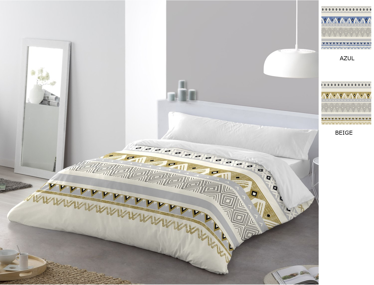 JVR Funda nórdica Bambú color Azul o Beige