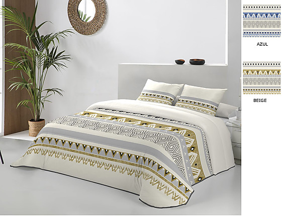 JVR - Edredón Conforter Nórdico Bambú color Azul o Beige