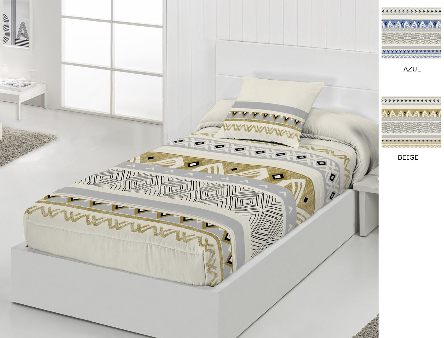 JVR Edredón ajustable Bambú color Azul o Beige