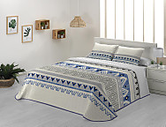 Colcha Bouti Bambú color Azul o Beige