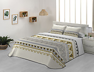 Colcha Bouti Bambú color Azul o Beige