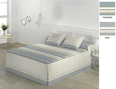 JVR - Colcha Edredón Nador color Gris o Turquesa