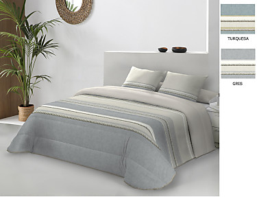 JVR - Edredón Conforter Nórdico Nador color Gris o Turquesa