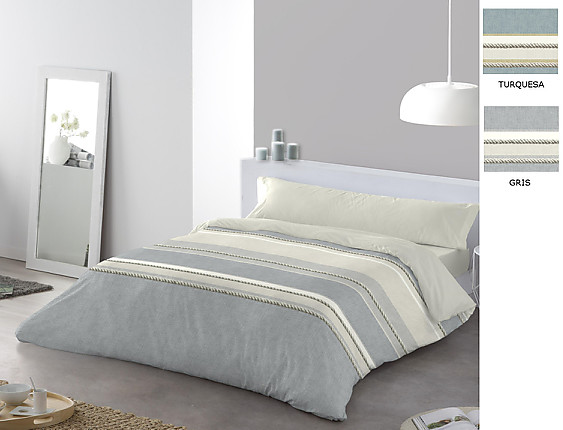 JVR - Funda nórdica Nador color Gris o Turquesa