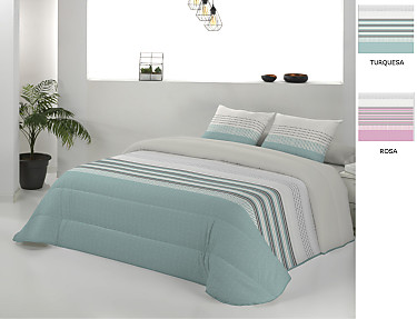 JVR - Edredón Conforter Nórdico Niza color Rosa o Turquesa