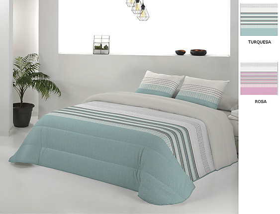 JVR - Edredón Conforter Nórdico Niza color Rosa o Turquesa