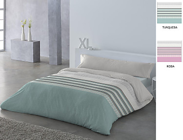 JVR - Funda nórdica Niza color Rosa o Turquesa