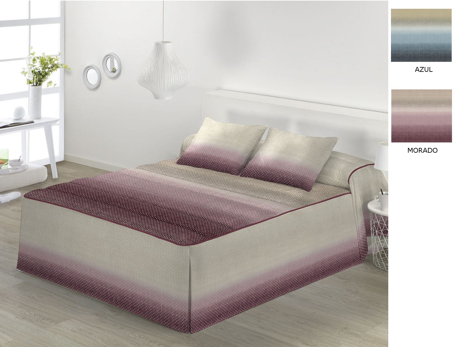 JVR Colcha Edredón Siero color Azul o Morado