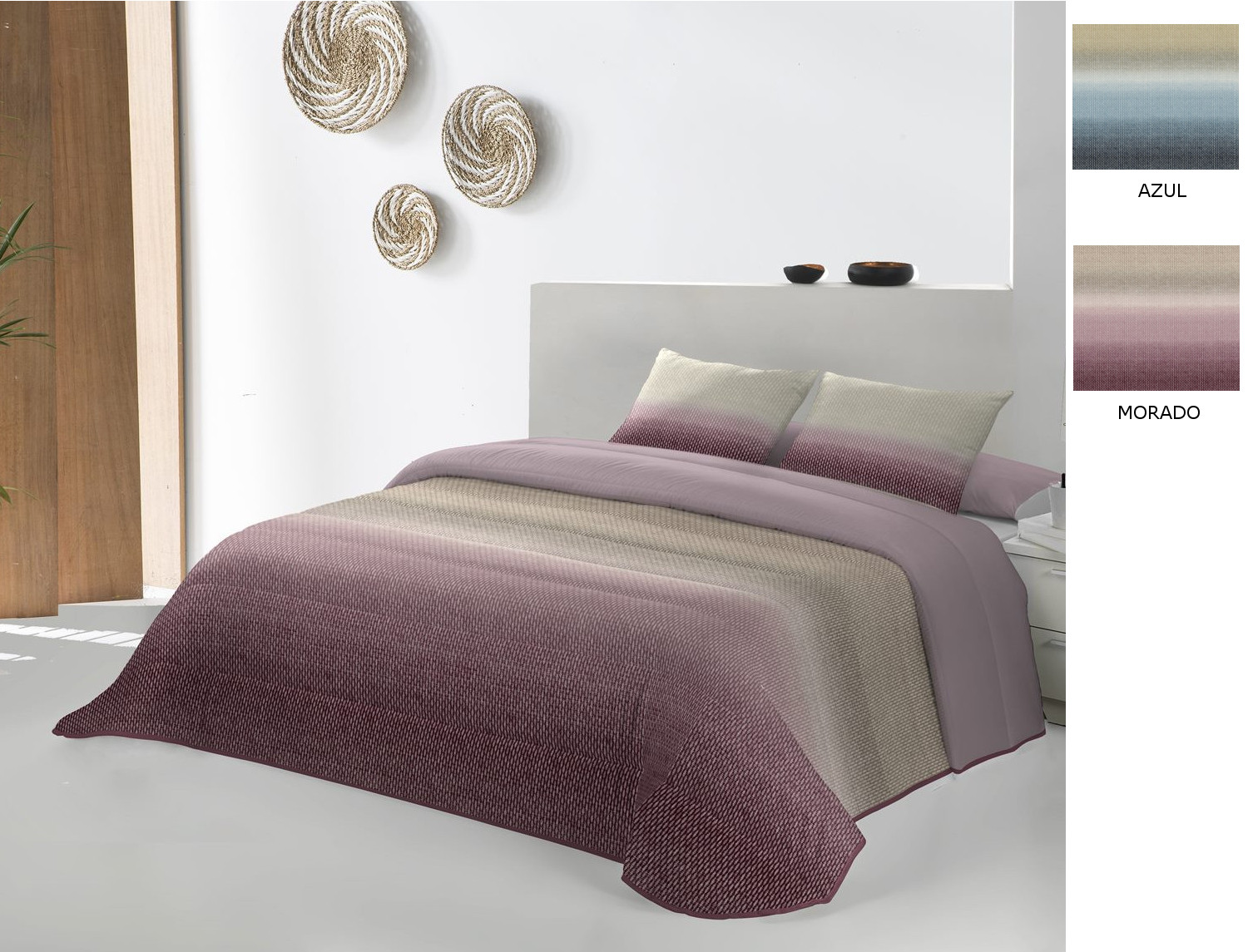 JVR Edredón Conforter Nórdico Siero color Azul o Morado