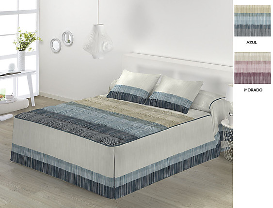 JVR - Colcha Edredón Tineo color Azul o Morado