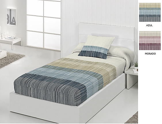 JVR - Edredón ajustable Tineo color Azul o Morado