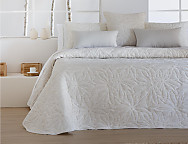 Colcha Piqué Jacquard Reversible Nenufar color Beige o Gris