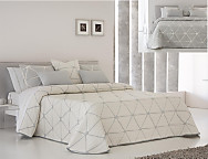 Colcha Piqué Jacquard Reversible Geox color Beige o Gris