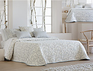 Colcha Piqué Jacquard Reversible Loto color Beige o Gris