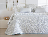 Colcha Piqué Jacquard Reversible Loto color Beige o Gris