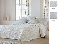 Colcha Piqué Jacquard Reversible Loto color Beige o Gris