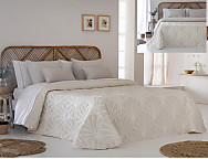 Haz clic para ampliar Colcha Piqué Jacquard Reversible Luxor color Beige o Gris