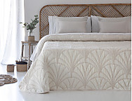 Haz clic para ampliar Colcha Piqué Jacquard Reversible Luxor color Beige o Gris