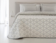 Colcha Piqué Jacquard Reversible Nilo color Beige o Gris