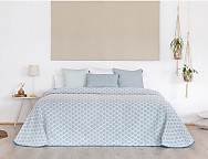 Colcha Jacquard Caños color Blanco, Beige, Rosa o Turquesa