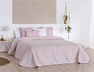 Colcha Jacquard Caños color Blanco, Beige, Rosa o Turquesa