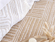 Colcha Jacquard reversible Roche color Mostaza o Turquesa