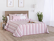 Colcha Jacquard Lances color Azul, Beige o Rosa