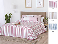 Colcha Jacquard Lances color Azul, Beige o Rosa