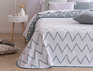 Colcha Jacquard reversible Palos color Beige, Rosa o Turquesa