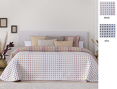 Confecciones Paula - Colcha Jacquard reversible Cox color Azul o Beige