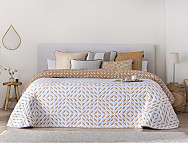 Haz clic para ampliar Colcha Jacquard reversible Ares color Azul o Mostaza