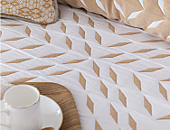 Haz clic para ampliar Colcha Jacquard reversible Ares color Azul o Mostaza