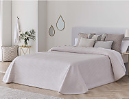 Colcha Jacquard reversible Pinet color Beige o Turquesa