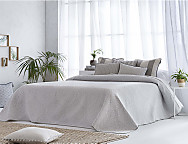 Colcha Jacquard Moraira color Blanco, Gris o Turquesa