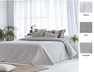 Colcha Jacquard Moraira color Blanco, Gris o Turquesa