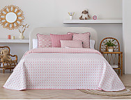 Colcha Reversible Cometa color Azul o Rosa